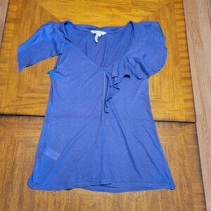 BCBGeneration Periwinkle Blue Ruffle Tee
